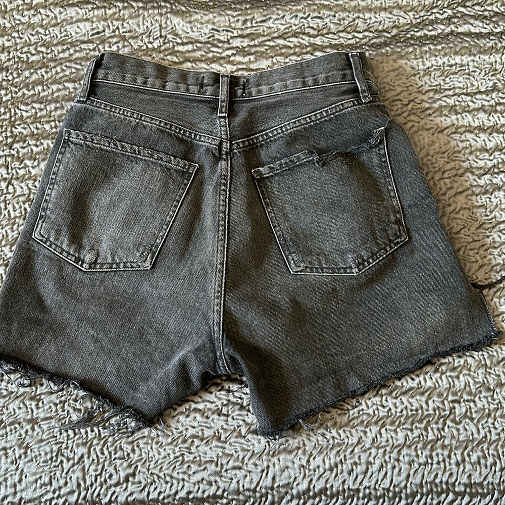 Agolde Black Washed Denim Jean Shorts